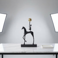 Equestrian Figure Statue Minimalist Design Abstract Horse Figurine Artisanal
