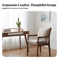 Wooden Armchair Nordic Design Single Person Seat sturdy Wood Frame Comfortable paddinging for Professionals, perusing corner