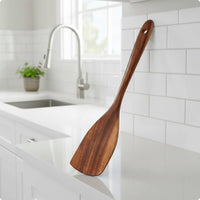 Teak Kitchen Utensil Single-Piece Wooden Cooking Spoon Set Wood Grain