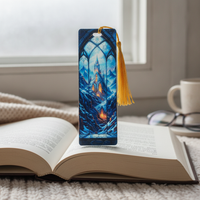 Translucent Christmas Holiday Bookmark with Tassel, Creative Colorful Transparent Student Gift Reading Book Marker