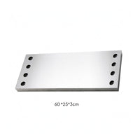 Machined Mounting-Plate Angled Ends Metal Hardware Brushed Silver