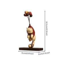 Cat Figurine Twobicolor Feline Figurine Statue Carved Sculpture with Base for Art Collectors, Entryway