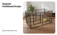 Secure Door Lock Indoor Pet Playpen with Gate Multiple Configurations Modular Dog Fence Easy Assembly Foldable Metal Dog Pen Sturdy Construction for Medium Dogs, Young Dogs