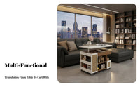 Movable with casters Adjustable C-Shaped End Table Space-Saving C-Shaped Rolling Table 2-Tier Storage Mobile trolley Lockable Casters for Apartment Dwellers, Students, distant Workers, Living Room, Small areas, Bedroom, Home Office