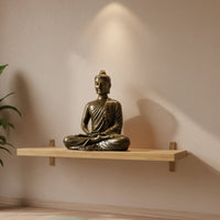 Meditating Buddha Sculpture Antique Finish Seated Buddha Figurine for Buddhists