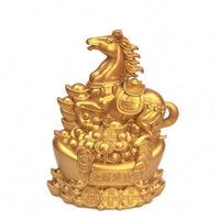Currency Base Horse Figurine Gold-Colored Home Decor Metallic Finish