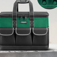 Oxford Cloth Tool Bag Reinforced Tool Bag with Shoulder Strap Structured Large Capacity for Technicians, Job Sites, Workshops