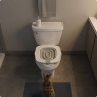 White Feline Toilet Guide Recessed Opening Square Feline Toilet Guide