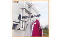 RV Clothes Drying Rack Clamp-on Clothesline Rod Curved Hook Vehicle Accessory