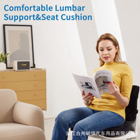 Ergonomic Memory Foam Seat Cushion waist Support Pillow Set Breathable Back Support Pillow for Drivers, Travel