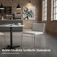 Upholstered Cantilever Chair Versatile Use Seating Furniture Ergonomic Supportrest Non-Slip Leg Pads for Office, Cafe