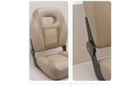 Boat Seat with Padded Backrest Fold-down Foldable Boat Seat Space-Saving Furniture for Cockpit