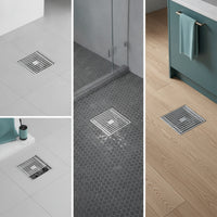 Square Shower Drain 304 Stainless Steel Floor Drain with Anti-Odor Core Rust-Resistant for Washroom, Kitchen