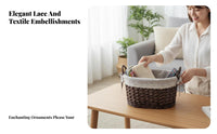 Round Woven all-purpose organizer Handmade Storage Basket Rustic Design for Desktop, Bedroom
