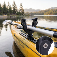 2 Pieces Watercraft Paddle Holder Rigid Paddle Holder with Mounting Base Low-Profile Accessory for Kayakers, Anglers