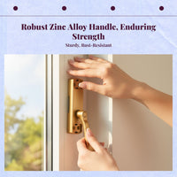 Aluminum Alloy Fenestration Handle, Slim Casement Lock, Sturdy Outward Opening Handle, Home Office Accessory, Black
