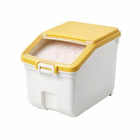 Large Rice Dispenser 10kg Cereal Storage Box, Airtight Flip Lid Rice Keeper, Pantry Organization Sto - Primrose Yellow (25 jin capacity)