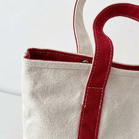 Travel Bag and Tote Bag for Women with Zipper, Large Canvas Shoulder Bag for Work, Shopping Bag with Double Straps, Medium Soft Student Bag
