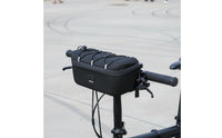 Easy to Install Folding Bike Handlebar Bag Compact Storage Hard Shell Front Bag Zipper Closure Transport Gear Wear-Resistant for Commuting