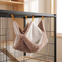 Double Layer Hammock Guinea Pig Bed, Soft Fleece Guinea Pig Hide for Cages, Square Hanging Sleeping Bed for Hamsters and Chinchillas