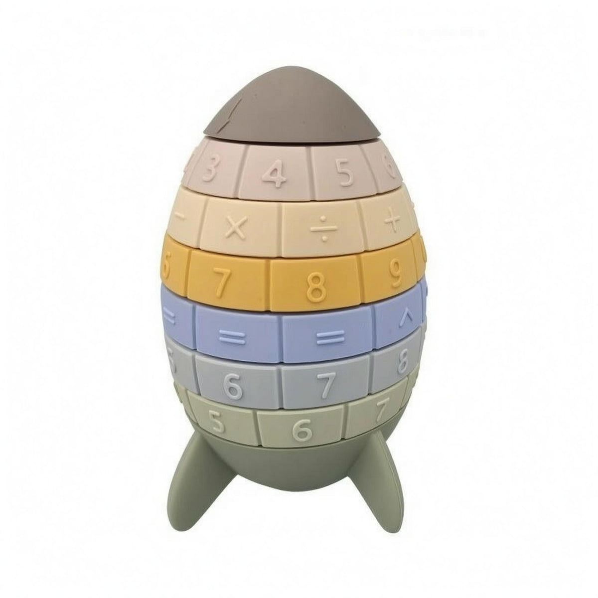 Spacecraft Stacking Toy Math Symbols Number Stacking Toy Hand-Eye Coordination Learning Plaything for Preschoolers