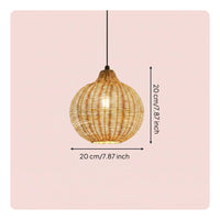 Woven Bamboo Hanging Light Easy Installation Bamboo Hanging Light for Balcony