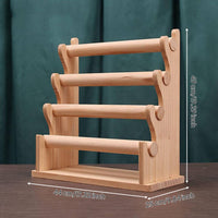 Wood Bracelet Organizer Large Capacity 5-Tier Jewelry Rack Easy Assembly Wooden Bracelet Stand for Spacious Wardrobe