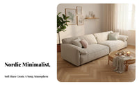 Nordic Design Elephant Ear Armrest Sofa technical Fabric Upholstered Multi-Person Sofa Small Space space-efficient Couch Padded Armrests for Families, Homeowners, Young Adults, Apartment, Studio Flat, Lounge Area, Bedroom