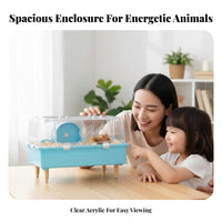 Transparent Hamster enclosure secureResistant Small pet Habitat Clear View for Home