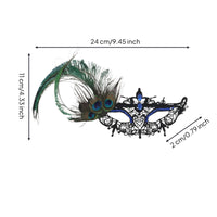 Venetian Masquerade Mask with Feather Black Lace Masquerade Mask Elastic Comfortable for Women, Photo Session