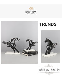 现代简约创意金属马雕塑摆件客厅卧室玄关办公室样板间家居装饰品