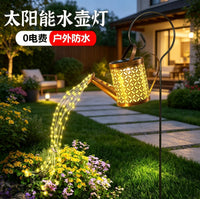跨境太阳能水壶灯庭院户外防水镂空投影草坪灯花园景观地插装饰灯