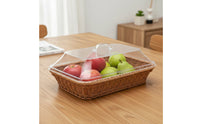 Bread Basket with Acrylic Lid Rectangular Bread Basket with Lid Hygienic for Dining Table