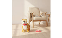 Stuffed Stuffed Cat with Leash Battery-Operated Interactive Stuffed Cat Talking Waggling for Children