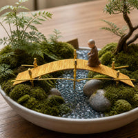 Chinese Style Retro Bamboo Dry Bridge Miniature Landscape Ornament