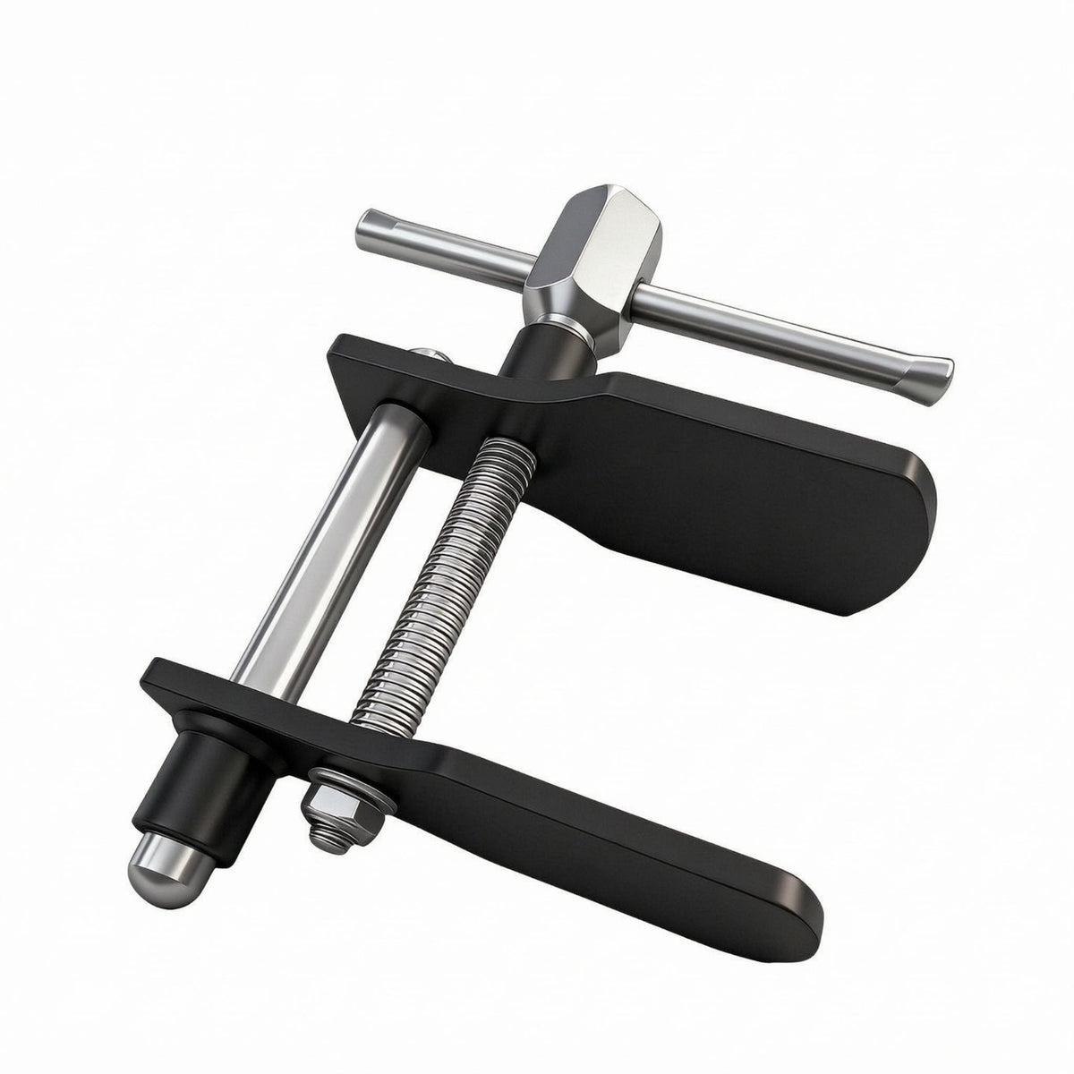 Hand-Operated Brake Caliper Piston Tool Threaded Spindle Piston Reset Tool T-Handle Disc Brake Compressor Knurled Grip for Mechanics, Garage