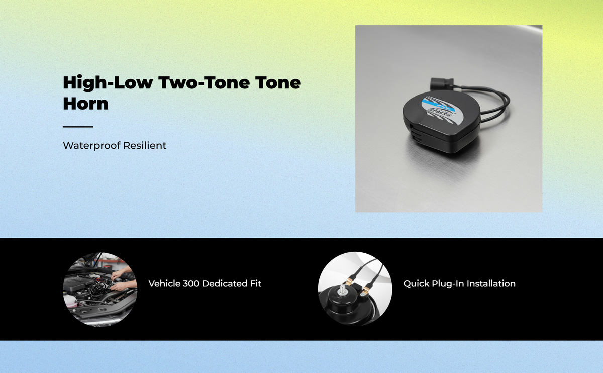 Waterproof Car Horn, High/Low Tone, for SUV & Pickup Mods