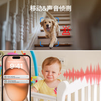 MoesHouse WCM-P52 Tuya WiFi Smart Home Indoor Pan-Tilt 4MP Security Camera with Infrared Night Vision and Motion Monitoring, AU Plug