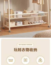 Heavy-Duty Floor Drying Rack, Single Rod, Fixed, Indoor Use