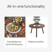 Outdoor BBQ Table Grill Fire Pit, Multi-Functional, Portable