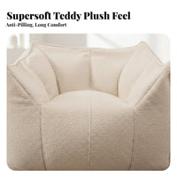 Soft Two-Seater Pouf Removable Cover Lazy Sofa Soft Texture No Assembly Required for Teens, Balcony, Book Nook Nook, Apartment