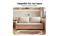 Multi-Functional Pull-extendable Sleeper Sofa with Storage Space-Saving Pull-extendable Sleeper with Storage sturdy Wood Frame transformable Couch Easy Conversion for Apartment Dwellers, Homeowners, Families, Small Spaces, Living Room, Office