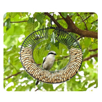 Wreath Peanut Bird Feeder Squirrel Feeder Steel Wreath-Shaped Large Capacity Wildlife Feeding Supply for Yard, Patio