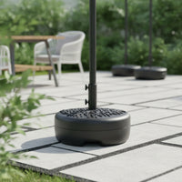 Fillable Half-Round Umbrella Base Weighted Half Round Umbrella Base Space-Saving Low-Profile for Balcony, Patio, Garden