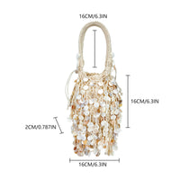 Handwoven Seashell Bag Beach Boho Handbag Woven for Women