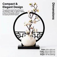 Artificial Plum Blossom Branches, Realistic Silk Flowers for Vase Arrangements, White Pot, Home Deco - Image 7