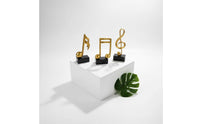 3 Pieces Music Note Statue Resin Music Note Figurine Gold Finish Musical Symbol Figurine for Study