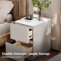 Narrow 2-Drawer Bedside Cabinet Modern Minimalist design Nightstand Space-Saving