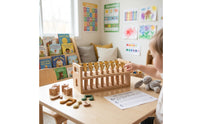 Percussion Hand Bells with Stand Wooden Hand Bell Set with Rack Educational Musical Handbell Set for Young Children