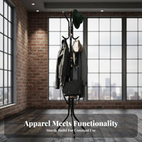 Freestanding Multihanger Rack Stable Base Garment Stand Easy Assembly for Renters